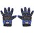 Romic Leather Motorcycle Full Gloves (Blue, Large)