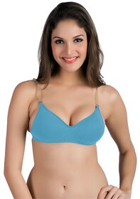Tweens Back Transparent Turquoise Blue Padded T-shirt Bra