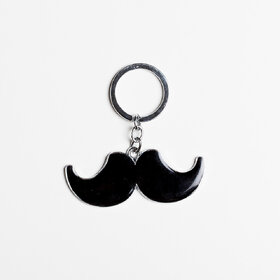Daffodils Vintage Moustache Key Chain (Black) D131
