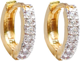 American Diamond Gold Plated Hoop Earring.