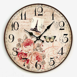 Sarthak Analog Multicolour Wall Clock-Wooden, With Glass(205 x 205 mm)
