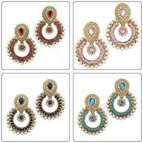 Combo Offer of pearl polki earrings