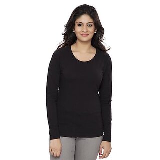 Womens Basic T Shirt Full Sleeve Round Neck