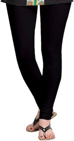 Womens Cotton Slim Fit Black Leggings.
