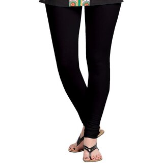 Womens Cotton Slim Fit Black Leggings.