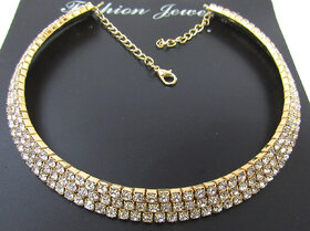 Lovely stone Golden kada necklace set