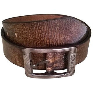 Kushumanjli Collections Brown Formal Single Belt For Men