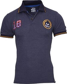 Avenster Solid Men Polo Neck TShirt Half sleeves purple in color.