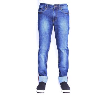 Men's Casual Regular Fit Blue Jeans.