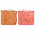 Cuddle Women's Sling Bags Brown  Peach (CUDCUTSLD3BROPEA, Combo of 2)