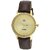 New QQ Day and Date Analog Gold Dial Men's Watch - S192-100Y