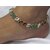 Maroon green kundan anklet