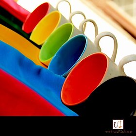 Multi-colored Ceramic Mug(Set of 6) Option 2
