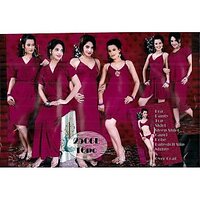 Womens Sleep  Robe Set 10pc BRA  PANTY  SPAGHETTI TOP  SKIRT  BABYDOLL SLIP  SLEEP SHIRT  CAPRI  ROBE  NIGHTY    OVER COAT 2506 Maroon Lingerie  Bed Fun DailyWear