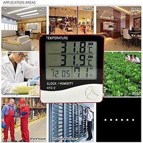 Kudos Digital LCD Indoor-Outdoor Temperature Thermometer, Clock  Humidity Meter