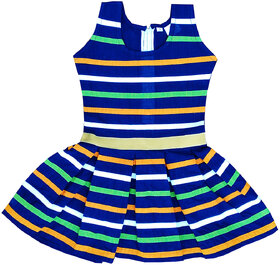 Flora Self Design Cotton Dresses For Girls