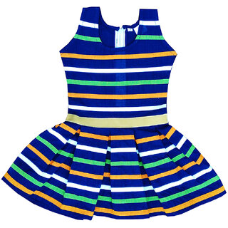 Flora Self Design Cotton Dresses For Girls