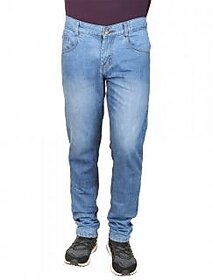 Men's Shaded Regular Fit Light Blue Jeans.