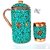 Rastogi Handicrafts Pure Copper Jug - 1 Glass Drinkware Set Dinnerware Tableware Pitcher Outer Decorated