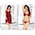 Sleep Wear set 3pc Bra Panty  Babydoll New Sheer Night Wear Fancy Bed Dress Honeymoon / Date Nightie 592 Maroon