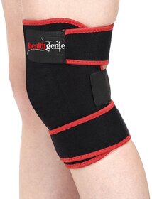 Healthgenie Adjustable Knee Support, Free Size Fits Most (Black)  Elastic and Durable Neoprene  Reduces Risk of Injury