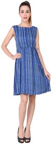 Tiya Cut Sleeves Indigo Color Womens Dress