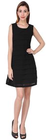 Tiya Cut Sleeves Black Color Womens Dress