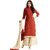 Plazo style chanderi cotton ORENGE fancy embroidery dress material by decent world online (Unstitched)