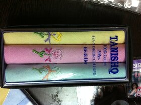 Pack Of 3 Handkerchief Or Hanky For Women With Embrodiery