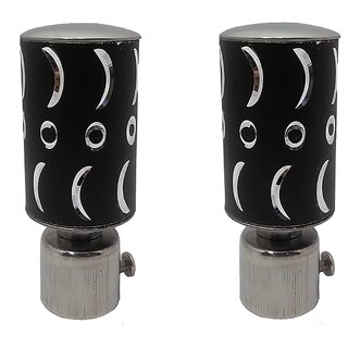 svk products Curtain 2 Pair Brackets  SET OF 2 SILVER Black CURTAIN BRACKET FOR DOOR  Hall