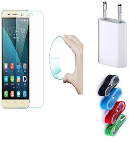 Reliance JIO LYF Flame 3 Curved Edge 9h HD Flexible Tempered Glass with Nylon USB Travel Charger