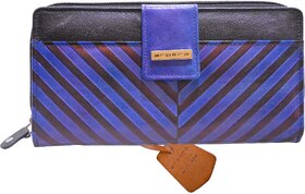 Arpera Blue Genuine Leather Ladies Wallet Clutch