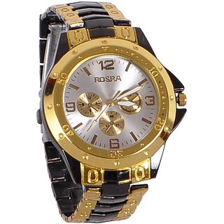 Rosra Analog GoldenBlack Stainless Steel Watch - Men