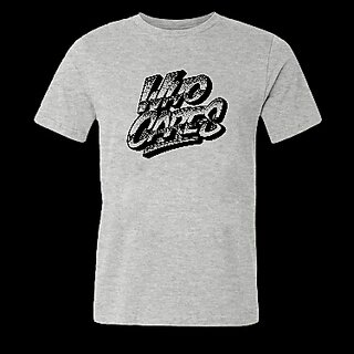 Tfactorie Mens Grey Printed 100% Cotton Round Neck T-Shirt