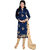 Decent world Blue Dress Material Suit with Matching Dupatta (Unstitched)