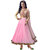 Pink color Elegant Designered Embroidered Net Semi Stitched salwar suit With Dupatta with row silk inner