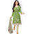 Green Chanderi cotton Embroidery bollywood dress material online by DECENT WORLD (Unstitched)
