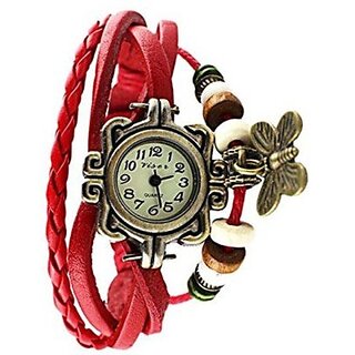 Analogue Butterfly Beige Dial Women's Watches