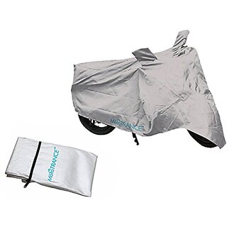 Autofurnish Universal Motorcycle Bike Body Cover with Mirror Pockets (Silver)