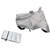 Autofurnish Universal Motorcycle Bike Body Cover with Mirror Pockets (Silver)