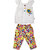 Girls White Coloured Frock With Floral Printed Leggings