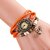 GENUINE LEATHER WOMEN'S WATCH BRACELET LADIES WATCH Heart Wing Orange