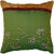 Jagdish Store Green Polyester Felt Patch Cushion Cover