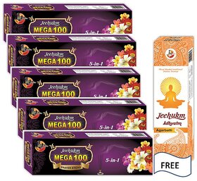 Jeehukm Mega Perfumed Natural Fragrance Incense StickPack Of 5 FREE ADHYATM AGARBATTI ONE PACK