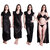 Senslife Satin 6pc Set Nighty, Wrap Gown, Top, Pajama, Bra  Thong SL001B