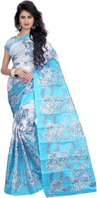 SVB Saree Multicolor Art Silk Block Print Saree Without Blouse