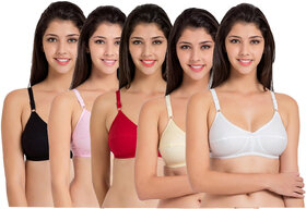 Slr fashion non-pad bra set for women pack of 5