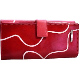 arpera Signature Red Genuine Leather Ladies Wallet  C11445-3A.