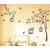 Walltola PVC Multicolor Nature Brown Wall Sticker-Tree With Birds and Cages (50X70 cm).