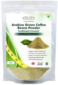 Sinew Nutrition Arabica Green Coffee Beans Powder 200gm, Decaffeinated  Unroasted Arabica Coffee Powder for Weight Loss